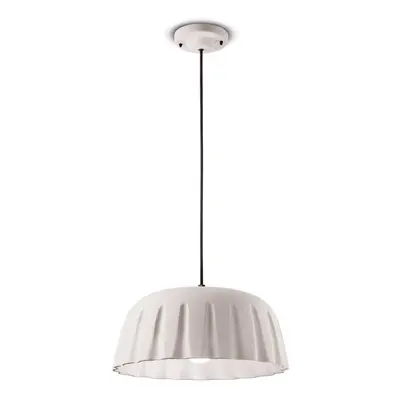 Ferroluce Závěsná lampa Madame Gres keramická výška 18 cm, bílá