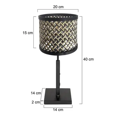 Steinhauer Stolní lampa Stang 3707ZW, černá/přírodní proutí