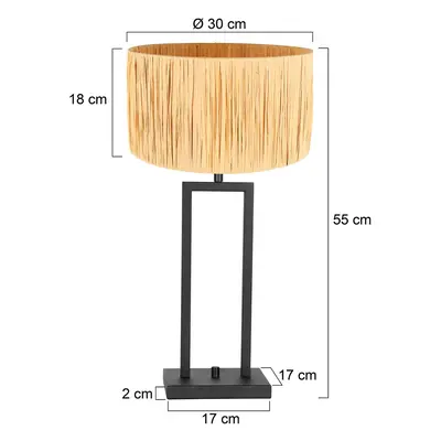 Steinhauer Stolní lampa Stang 3704ZW, přírodní proutí