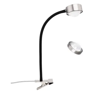 Lindby Lindby clamp light Jyla nikl/černá čočka 3000K flexibilní rameno