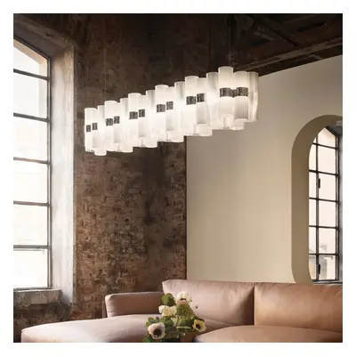 Slamp Závěsné svítidlo Slamp LED La Lollo, bílé, 140 cm