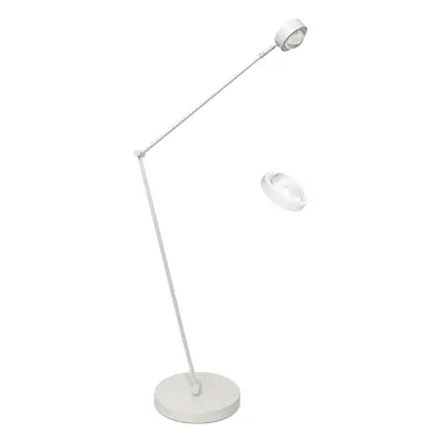 Lindby Stojací lampa Lindby Jyla, bílá, čočka, 3000K, GX53, železo