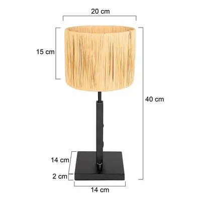 Steinhauer Stolní lampa Stang 3708ZW, přírodní proutí