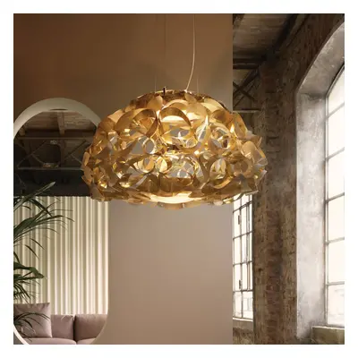 Slamp Závěsná lampa Slamp Quantica, zlatá barva, Ø 75 cm