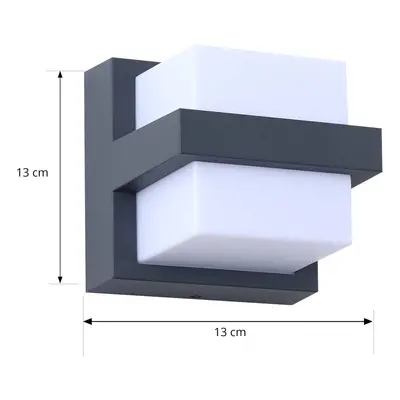 Lindby Lindby Smart LED venkovní nástěnné svítidlo Fyra angular CCT RGB Tuya