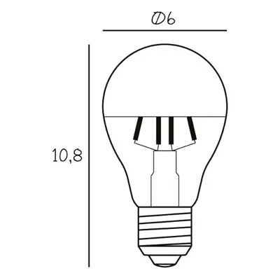 DESIGN BY US Zrcadlová lampa LED libovolná E27 stříbrná 3,5W 2700K stmívatelná