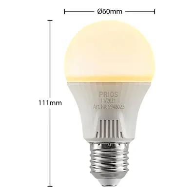 PRIOS LED žárovka E27 A60 11W bílá 2 700K sada 3 ks