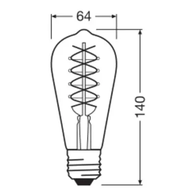 OSRAM OSRAM LED Vintage 1906 Edison, šedá, E27, 7,8 W, 818, stm.