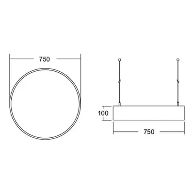 BRUMBERG BRUMBERG Biro Circle LED Ø 75 cm direct DALI, černá 4000 K