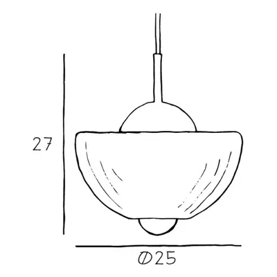 DESIGN BY US Závěsná lampa Lotus, jantarová, Ø 25 cm, sklo, foukané do úst