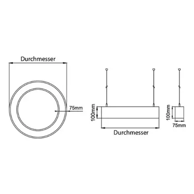 BRUMBERG BRUMBERG Biro Circle Ring10 direct 60 cm on/off stříbrná 3000K