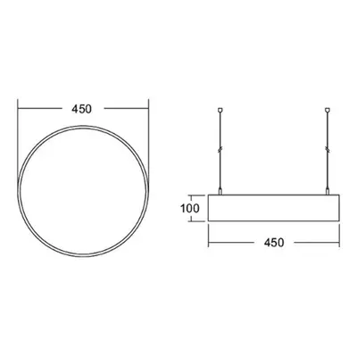 BRUMBERG BRUMBERG Biro Circle direct Ø 45 cm, zapnuto/vypnuto, černá, 3000 K