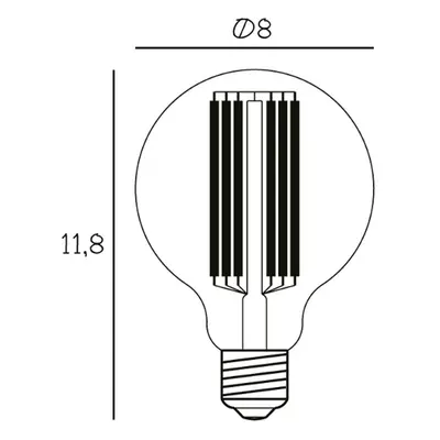 DESIGN BY US LED žárovka Globe, E27, Ø 8 cm, 3,5 W, 2 200 K, stmívatelná