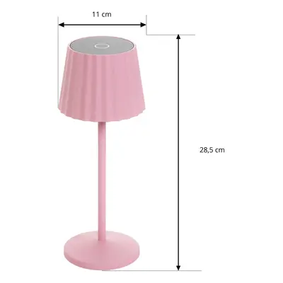 Lindby LED dobíjecí stolní lampa Lindby Esali, růžová, sada 2 kusů