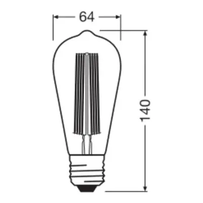 OSRAM OSRAM LED Vintage 1906 Edison, šedá, E27, 11 W, 818, stmívatelná