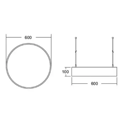 BRUMBERG BRUMBERG Biro Circle10 závěsné svítidlo Ø 60cm direct DALI černá 840