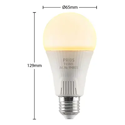 PRIOS LED žárovka E27 A65 15W bílá 2 700K sada 10 ks