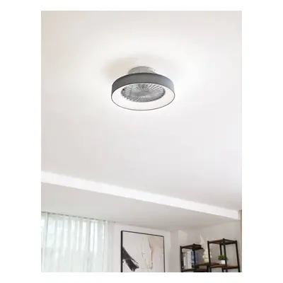 Lindby Stropní ventilátor Lindby LED Mace, šedý, tichý, CCT