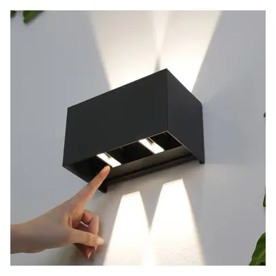 Eco-Light Venkovní nástěnné svítidlo LED Dakar, antracitová barva, šířka 17,3 cm,