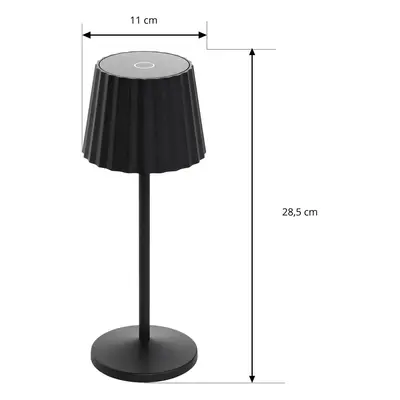 Lindby Nabíjecí stolní lampa Lindby LED Esali, černá, sada 3 kusů