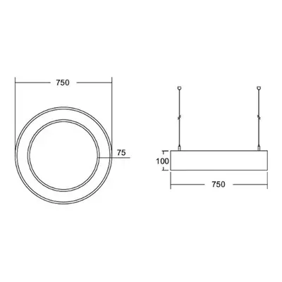 BRUMBERG BRUMBERG Biro Circle Ring direct 75cm 50W on/off černá 830