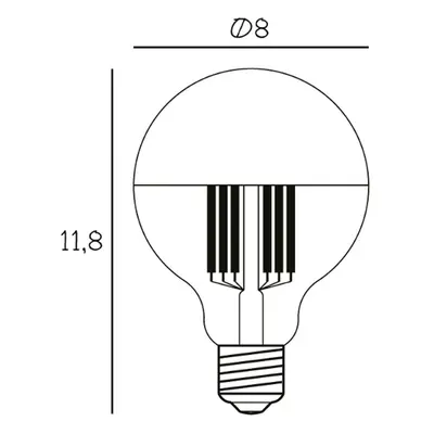 DESIGN BY US Zrcadlová lampa LED Globe 80, zlatá, E27, 3,5 W, 2 700 K