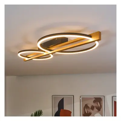 Eco-Light LED stropní svítidlo Tovak, borovice, délka 75,8 cm, 2 světla dřevo