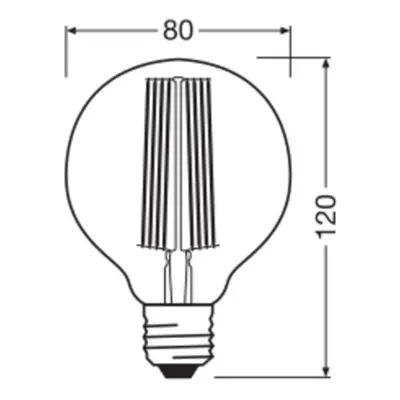 OSRAM OSRAM LED Vintage 1906, G80, E27, 11 W, šedá, 1 800 K, stm.