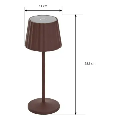 Lindby Nabíjecí stolní lampa Lindby LED Esali, rezavě hnědá, sada 3 kusů