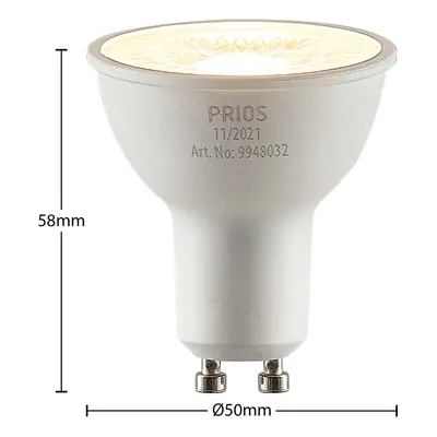 PRIOS LED reflektor GU10 5W 3 000K 60° sada 10ks