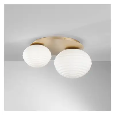 Eco-Light Stropní svítidlo Ripple, zlatá barva/opál, 2 světla