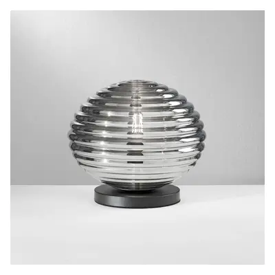 Eco-Light Stolní lampa Ripple, černá/kouřově šedá, Ø 32 cm