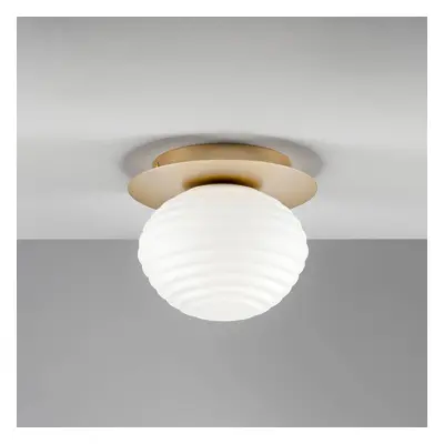 Eco-Light Stropní svítidlo Ripple, zlatá/opálová, Ø 20 cm