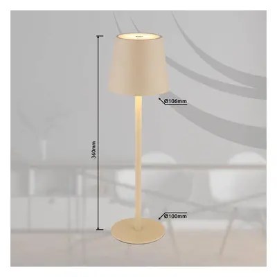 Globo Nabíjecí stolní lampa LED Vannie, písková barva, výška 36 cm, CCT