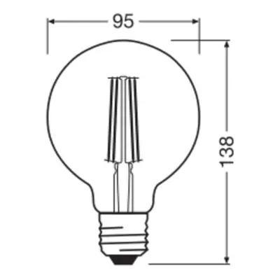 OSRAM OSRAM LED Vintage 1906, G95, E27, 6,5 W, zlatá, 2 400 K, stm.