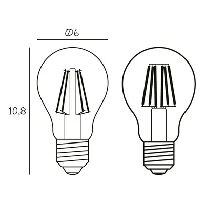 DESIGN BY US Libovolná LED žárovka, E27 Ø 6 cm 5 W 2 200 K stmívatelná