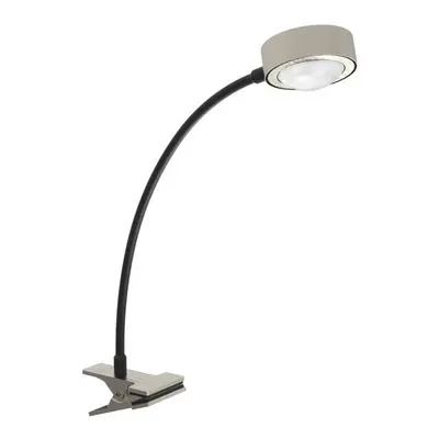 LIGHTME Stolní lampa LIGHTME Powerlens Flex, svorka, titanová barva