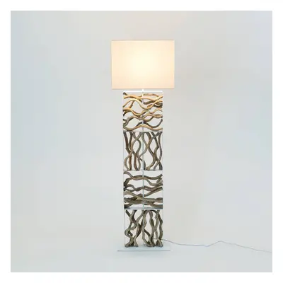 Holländer Stojací lampa Tremiti, barva dřeva/béžová, výška 160 cm, dřevo