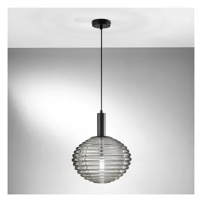 Eco-Light Závěsné svítidlo Ripple, černá/kouřově šedá, Ø 32 cm