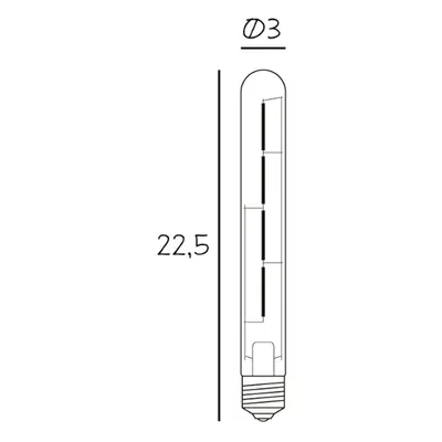 DESIGN BY US LED žárovka Long Tube 225, E27, 3,5 W, 2 200 K, stmívatelná