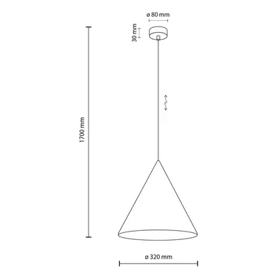 TK Lighting Závěsné svítidlo Cono, jedno světlo, Ø 32 cm, žlutá barva