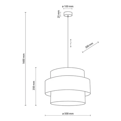 TK Lighting Závěsné svítidlo Calisto, juta, přírodní hnědá, jedno světlo, Ø 50 cm