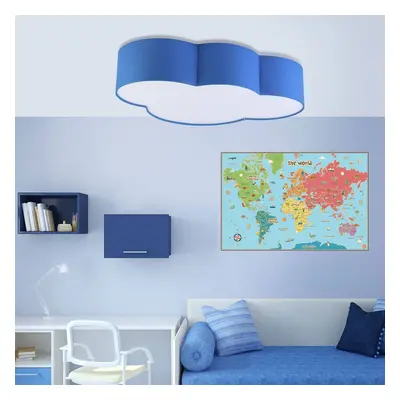 TK Lighting Stropní svítidlo Cloud, textil, 62 x 45 cm, modrá barva