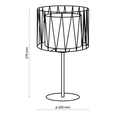 TK Lighting Stolní lampa Harmony, černá, přírodní juta, výška 37 cm