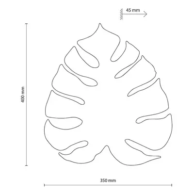 TK Lighting Nástěnné svítidlo Monstera, tvar listu, 3 x G9, ocel, béžová barva