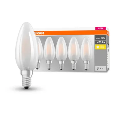 OSRAM OSRAM LED žárovka svíčka E14 4W 2 700K 470lm 5ks