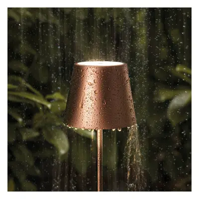 Sigor LED stolní lampa Nuindie aku, kulatá, 38 cm, bronz