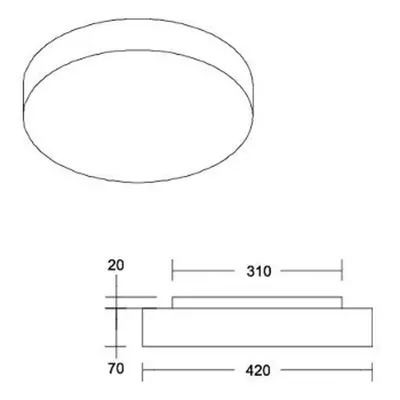 BRUMBERG BRUMBERG LED stropní svítidlo Celtis Midi, 3 000 K, chintz, bílé