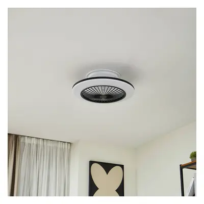 Lindby Stropní ventilátor Lindby LED Mamuti, černý, tichý, Ø 55 cm