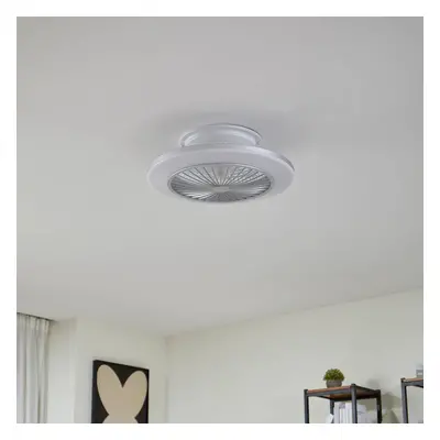 Lindby Stropní ventilátor Lindby LED Mamuti, stříbrný, tichý, Ø 55 cm